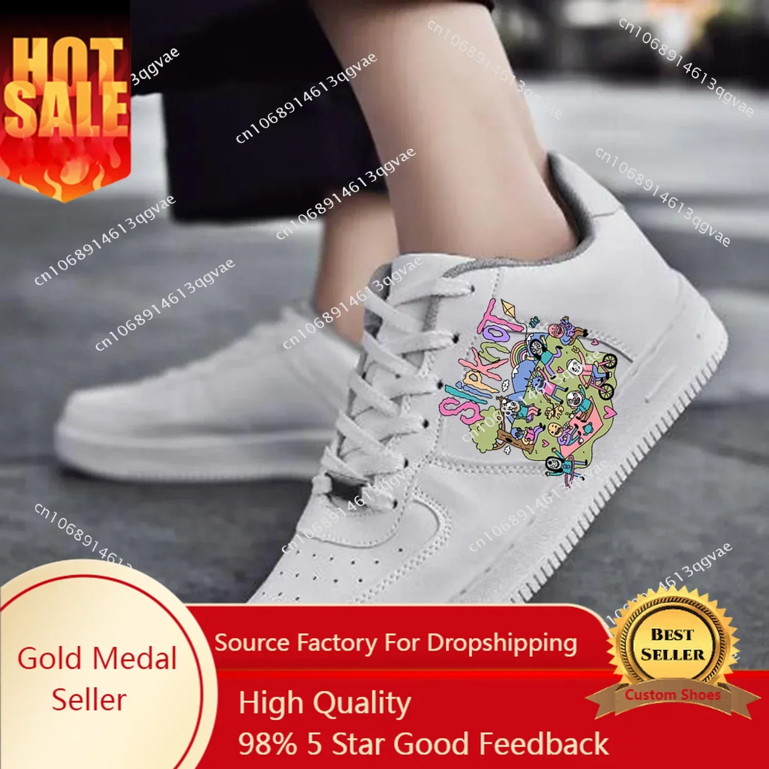 

S-Slipknotss Band AF Basketball Men Women Sports Running High Quality Flats Force Sneakers Lace Up Mesh Customized Made Shoe DIY
