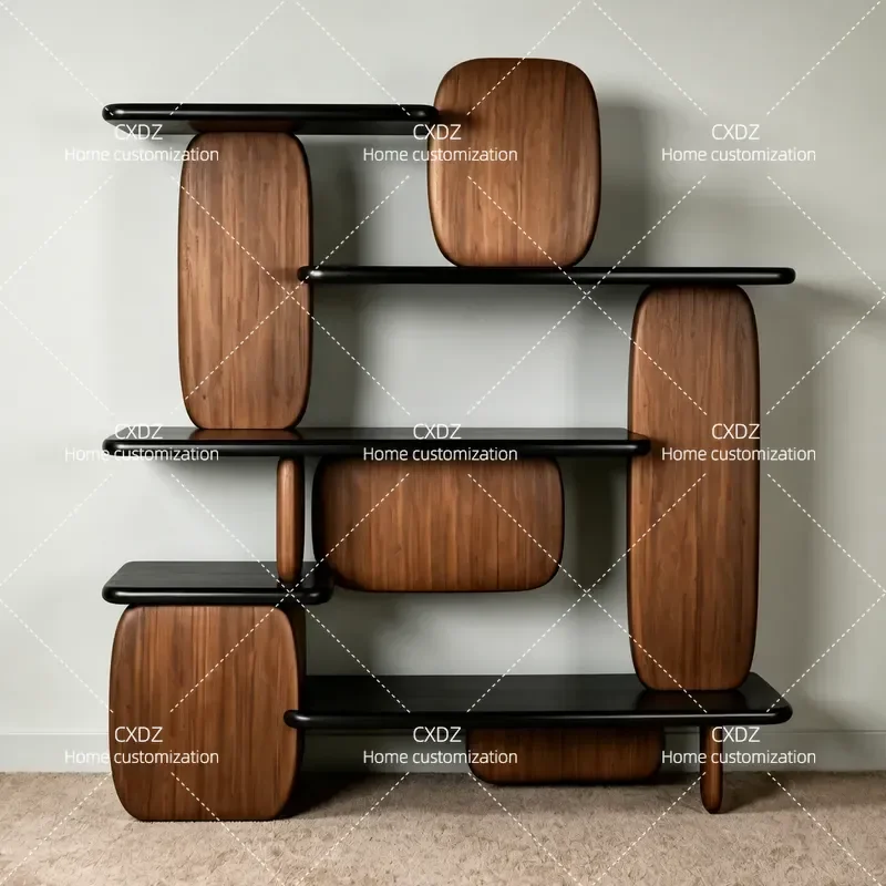 Nordic Solid Wood Bookshelf Floor Standing Bookcase Simple Integrated Reading Cabinet with Desk for Home Student Study Room