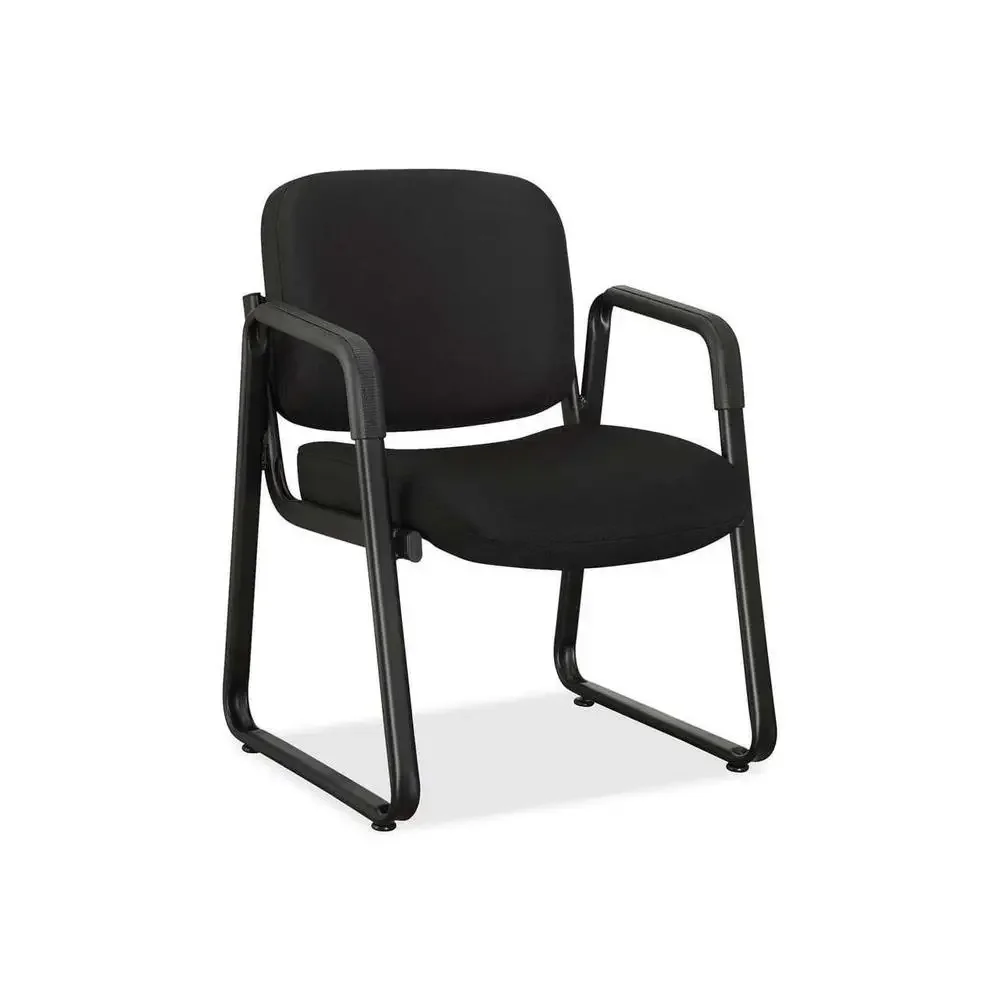 Black Fabric Guest Chair Metal Frame 24-3/4