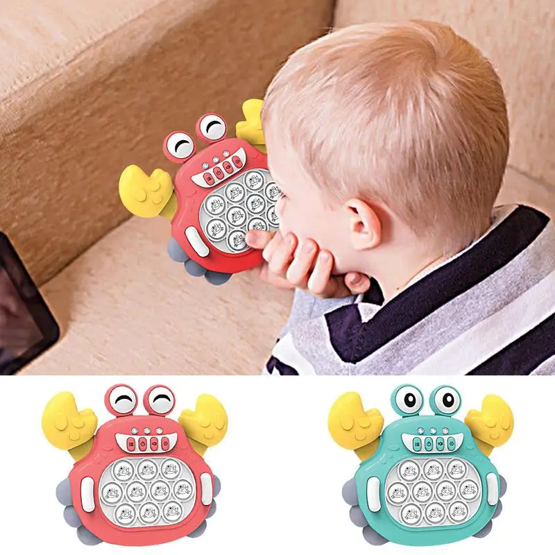 

Fast Push Game Crab Light Up Quick Push Game Toys Handheld Puzzle Pop Light Up Game Fidget Travel Educational Games For Kids