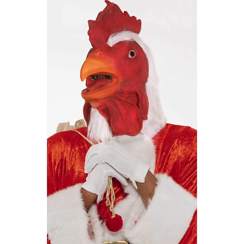 عيد الشكر تأثيري حلي الديك الأبيض الحيوان قناع الرأس قناع مضحك للكبار هالوين حفلة مرحلة الأداء لعب الأدوار الدعامة