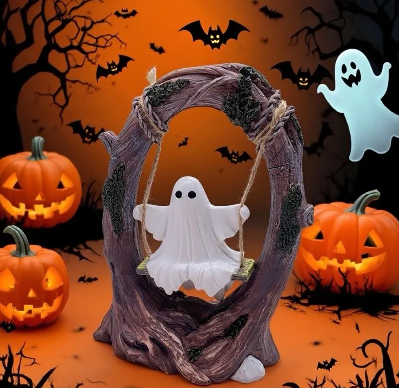 

Halloween Swing Ghost Figure - Spooky Anime Style Figurine, Hanging Ornament, Haunted Theme Collectible Model Gift