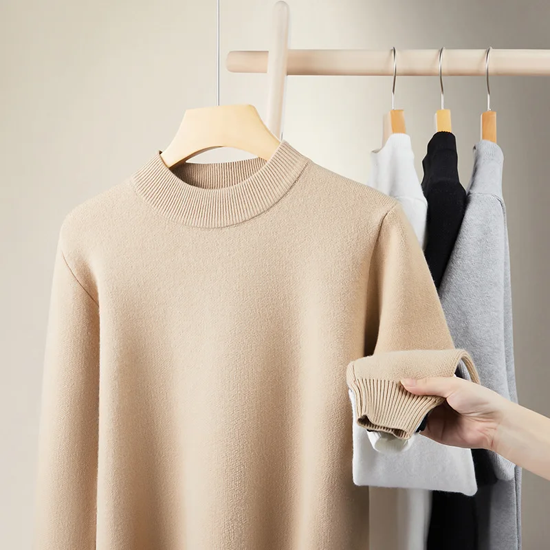 

Теплый вязаный свитер мужской, приталенный, свободный крой, однотонный, из полиэфирного волокна, с длинным рукавом, для повседневной носки