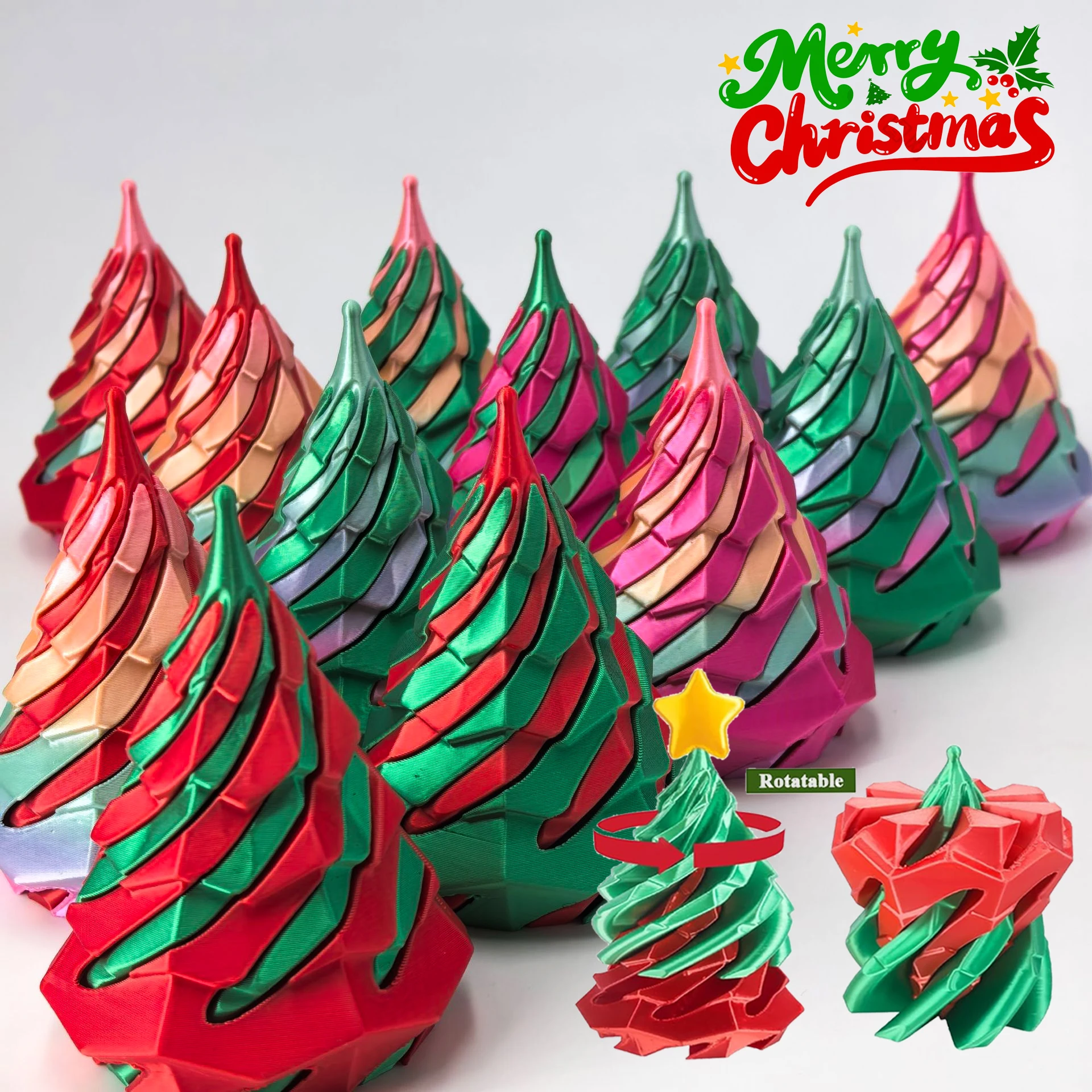 

Вращающиеся печатные елочные конусы, двухцветные вихревые игрушки, сенсорный подарок для детей, креативная развивающая головоломка, релаксация