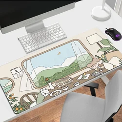 Cute Mouse Pads Kawaii Gaming Mousepad Gamer Natural Rubber Mouse Mat Keyboard Mats Desk Pad Mousepads XXL 90x40cm For Computer