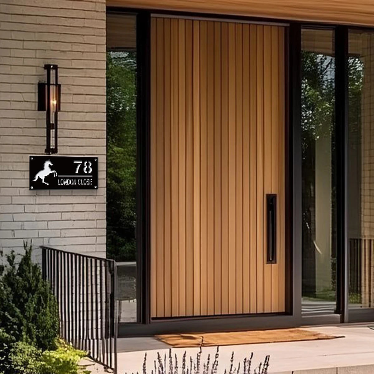 1pc Custom Number&Text Horse Acrylic Double Layer House Number Sign,Address Door Number,Home Apartment Mailbox Decor
