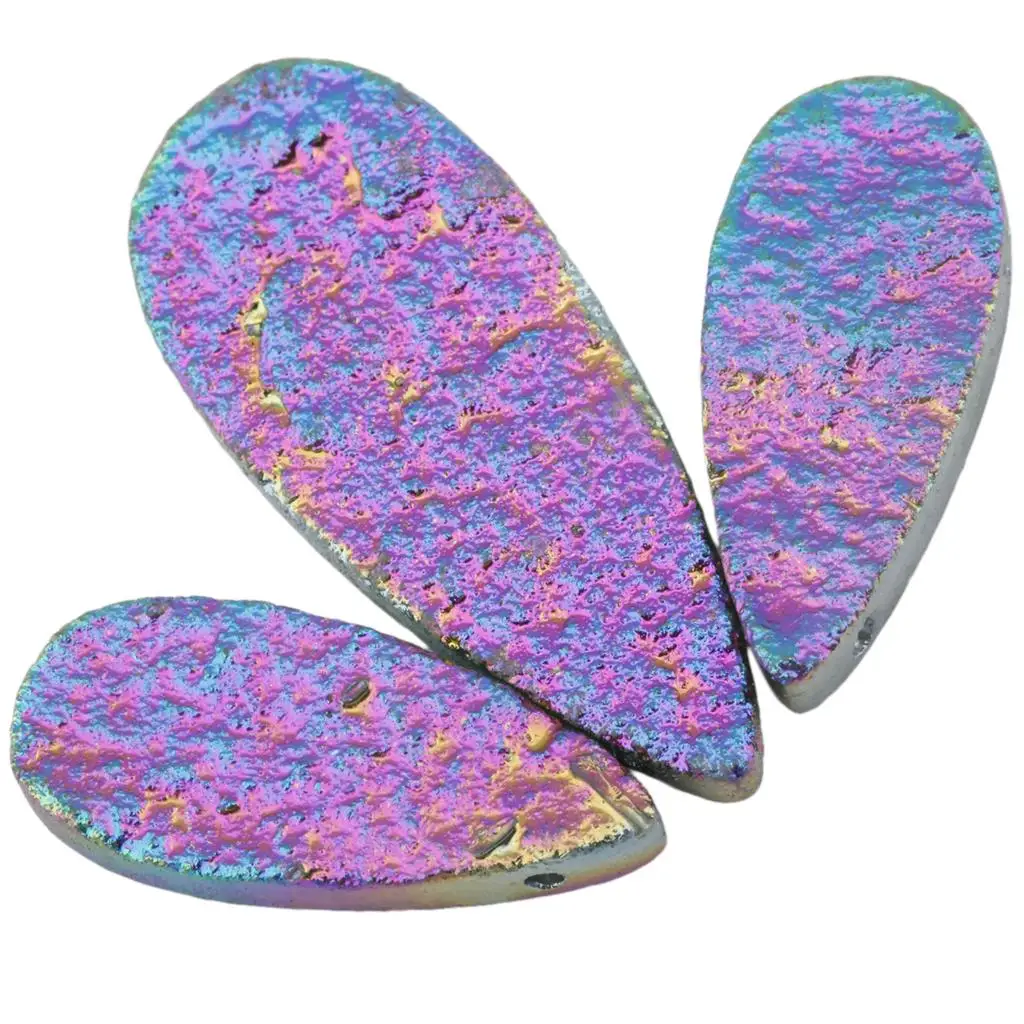 

Irregular Titanium Coated Quartz Multicolor Howlite Turquoise Stone Beads Top Drilled For Jewelry Making