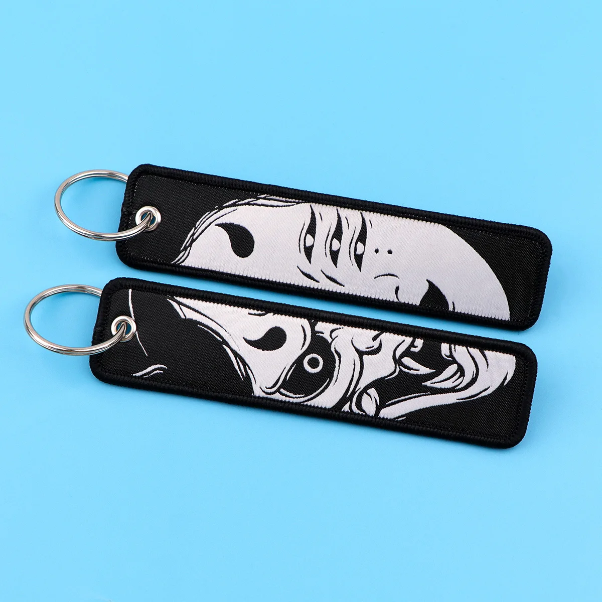Japanese Anime Cool Men Keychain for Cars Backpack Key Holders Manga Embroidery Keyrings Key Tag Jet Tag Accessories Gifts 1Pcs