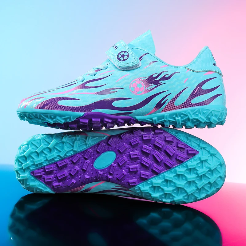 Nuevos botines de fútbol para niños, zapatos de fútbol juveniles TF, zapatillas de entrenamiento para niños y niñas, botas deportivas ligeras transpirables antideslizantes 29-39