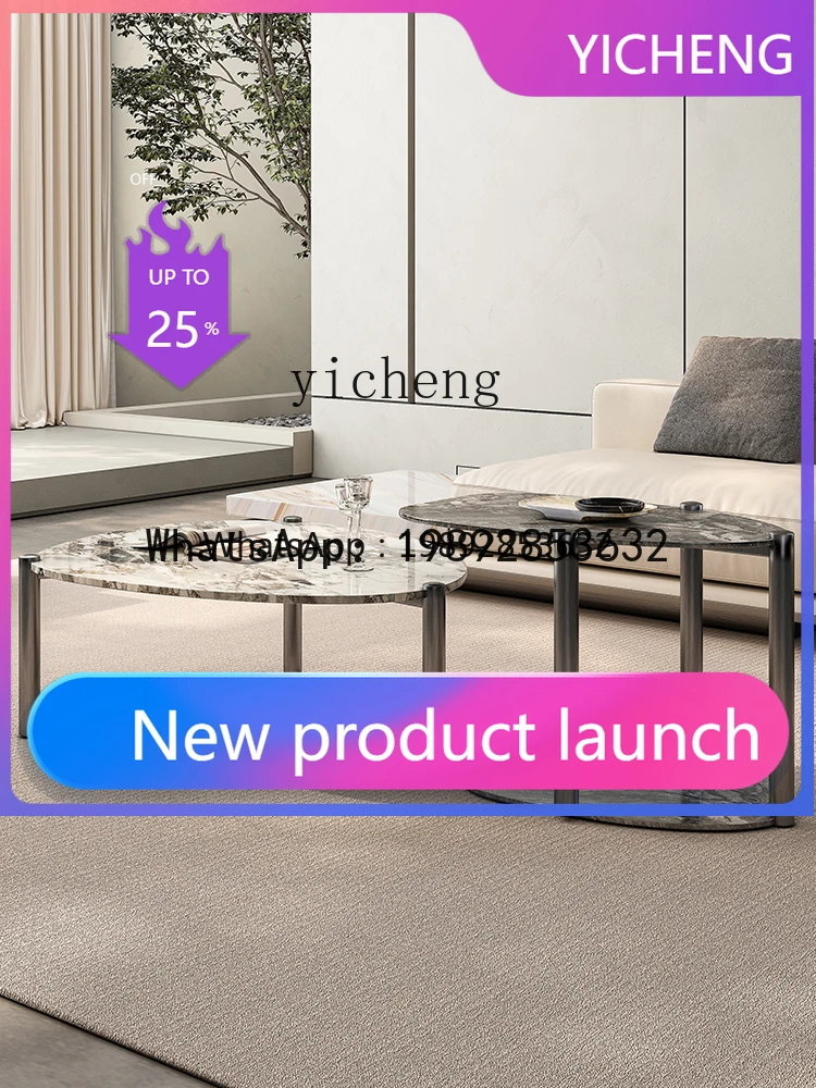 

LYY luxury stone coffee table minimalist combination love coffee table small apartment light luxury coffee table