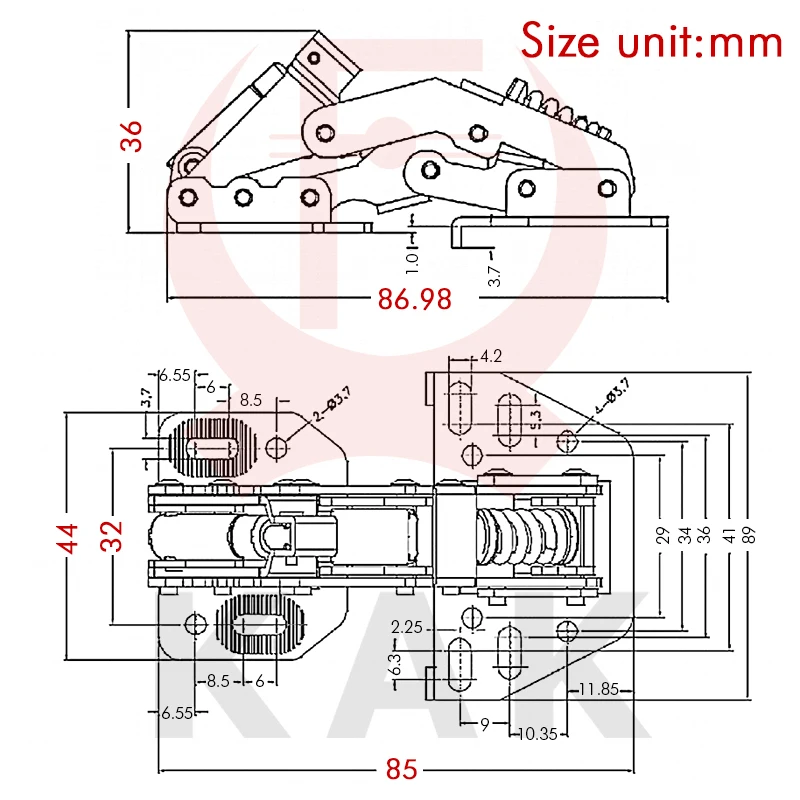 KAK Hydraulic Cabinet Hinges Soft Closing Kitchen Damper Buffer Door Closer RV Camper Car Door Support Furniture Hinge Hardware