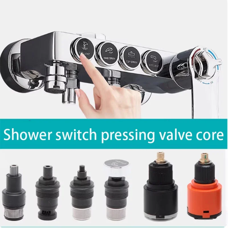 1pcs Button Spool For Rain Shower Faucet Touch Switch Bounce Hot/Cold Water Mixing Button Press Valve Replace Part Accessories