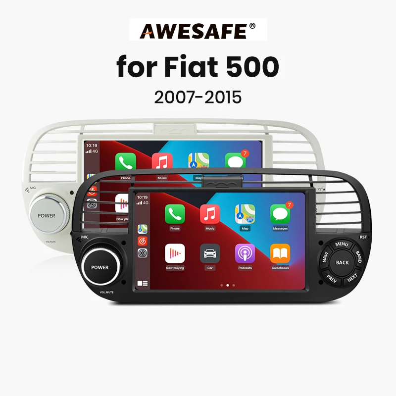 AWESAFE Draadloze CarPlay Autoradio voor FIAT 500 500C Abarth 2007-2015 met Android Auto GPS Navigatie Smart Systeem RDS DSP FM - afbeelding 2