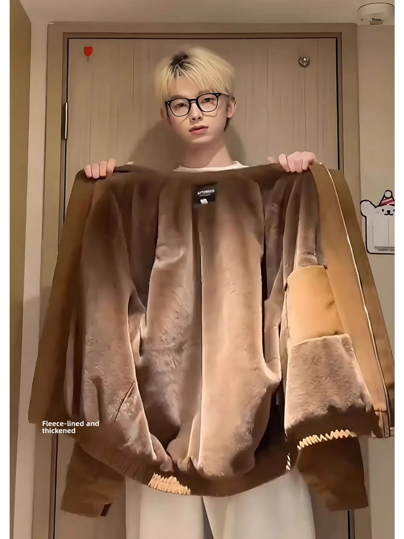 

Мужская зимняя утепленная куртка из искусственной кожи на флисовой подкладке, молодежная повседневная теплая куртка стандартного кроя, хлопковое пальто на молнии, черная