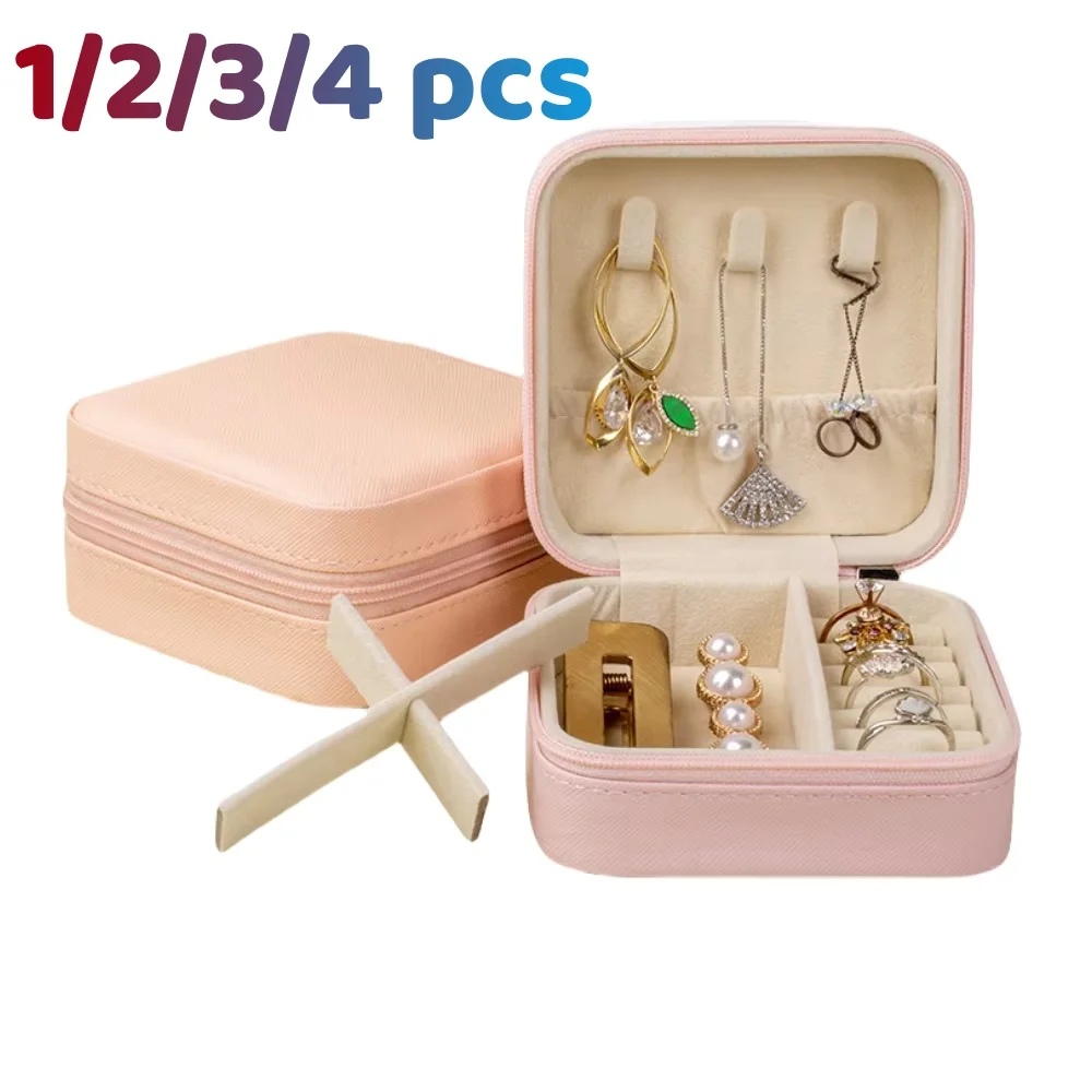 صندوق مجوهرات صغير للسفر، صندوق منظم صغير محمول، صندوق تخزين عرض محمول للخواتم والأقراط والقلائد والهدايا