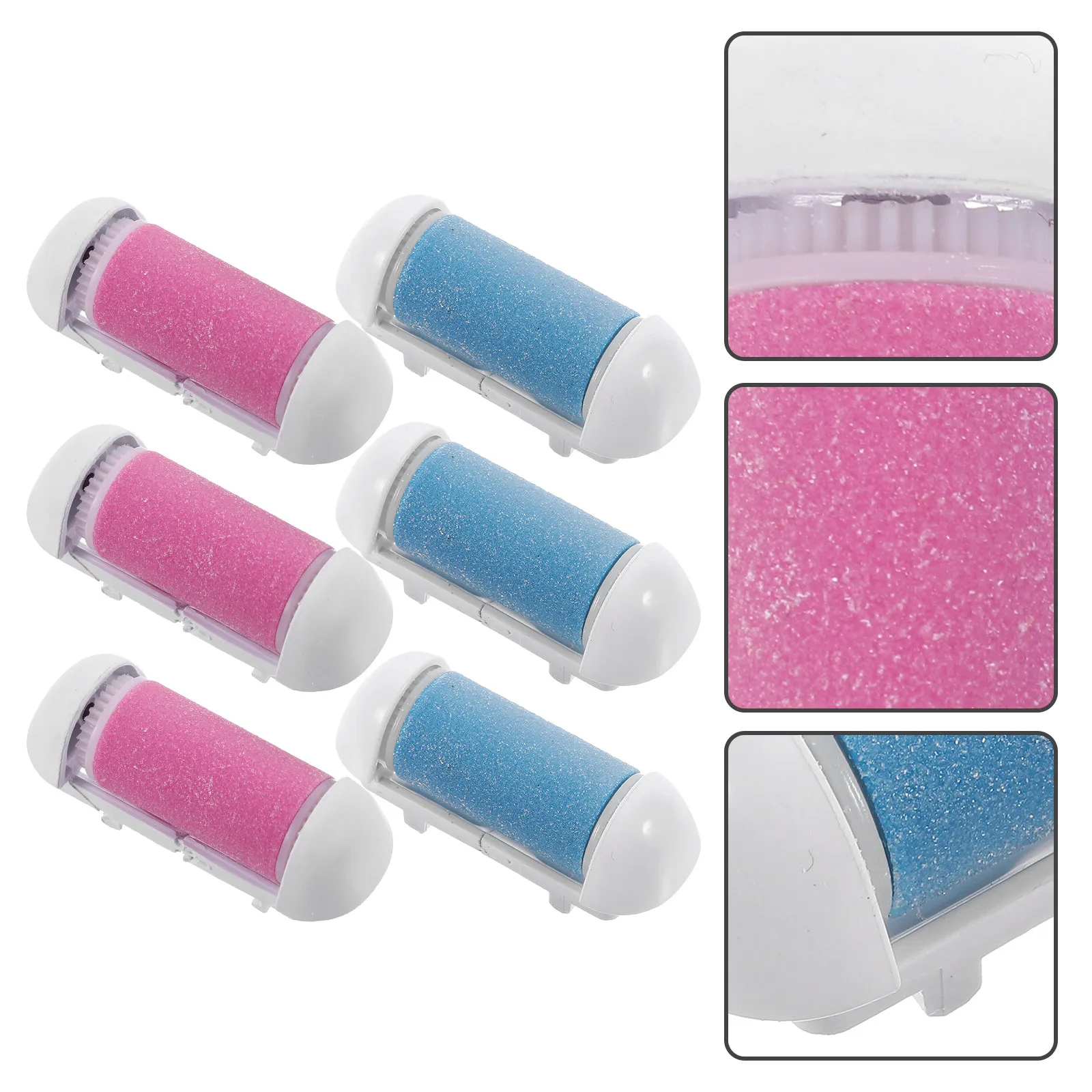 

6Pcs Foot Care Tool Replacement Roller Heads Water Resistant Foot Dead Skin Removal Callus Remover Fit Electric Exfoliator Pink