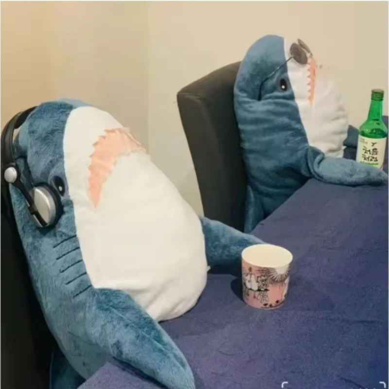 Brinquedo de tubarão macio, pelúcia, animal do mar, acompanha travesseiro, presentes de alta qualidade para aniversário, crianças, meninos, festa, vários tamanhos