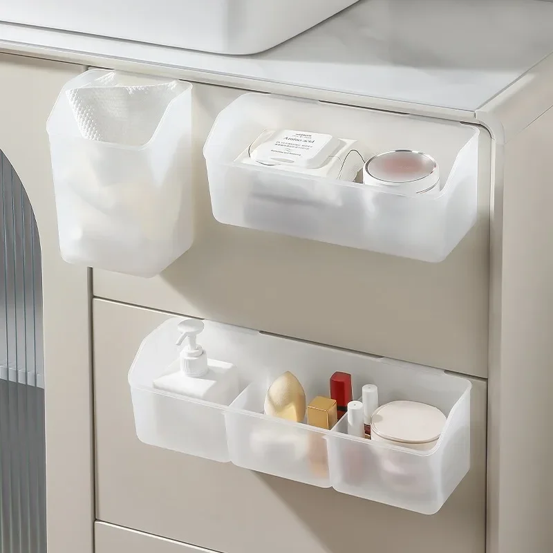 Cabinet Door Hanging Organizer Basket Divided Grid Storage Box Wall Mount Holder Home Kitchen Daily Item Classification Storage
