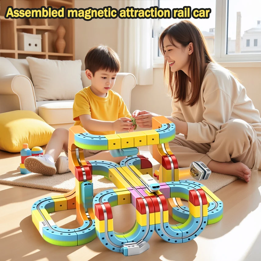 

Montessori Toy Latest Educational Toys Assembly Magic Track Train DIY Set Children'S Toys Non-Remote Control Rail Car Kids Gift