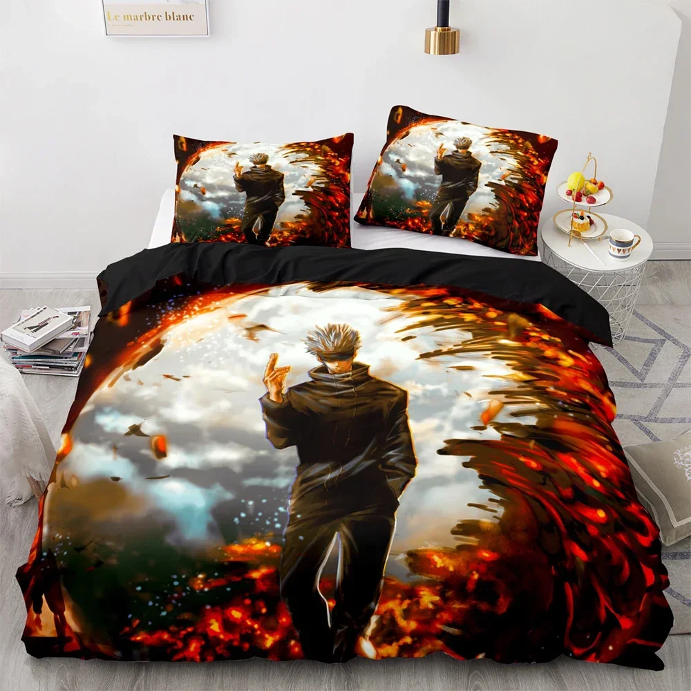 

Anime Jujutsu Kaisen Bedding Set Single Twin Double Queen King Cal King Size Bed Linen Set