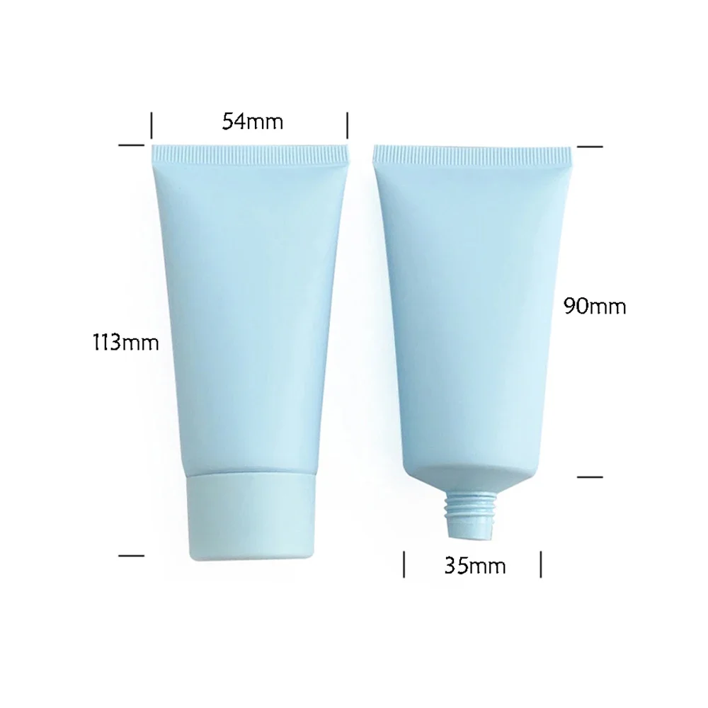 

50 мл 50 г матовый синий сжимаемая бутылка пустой мороз пластиковый мягкий тюбик косметический крем лосьон для ухода за кожей многоразовый держатель контейнер