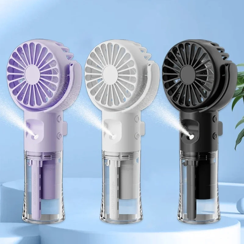 NewPortable Humidifier Fan Mini Water Mist Fan USB Rechargeable Mini Portable Handheld Fan with Humidifier Small Pocket Hand Fan