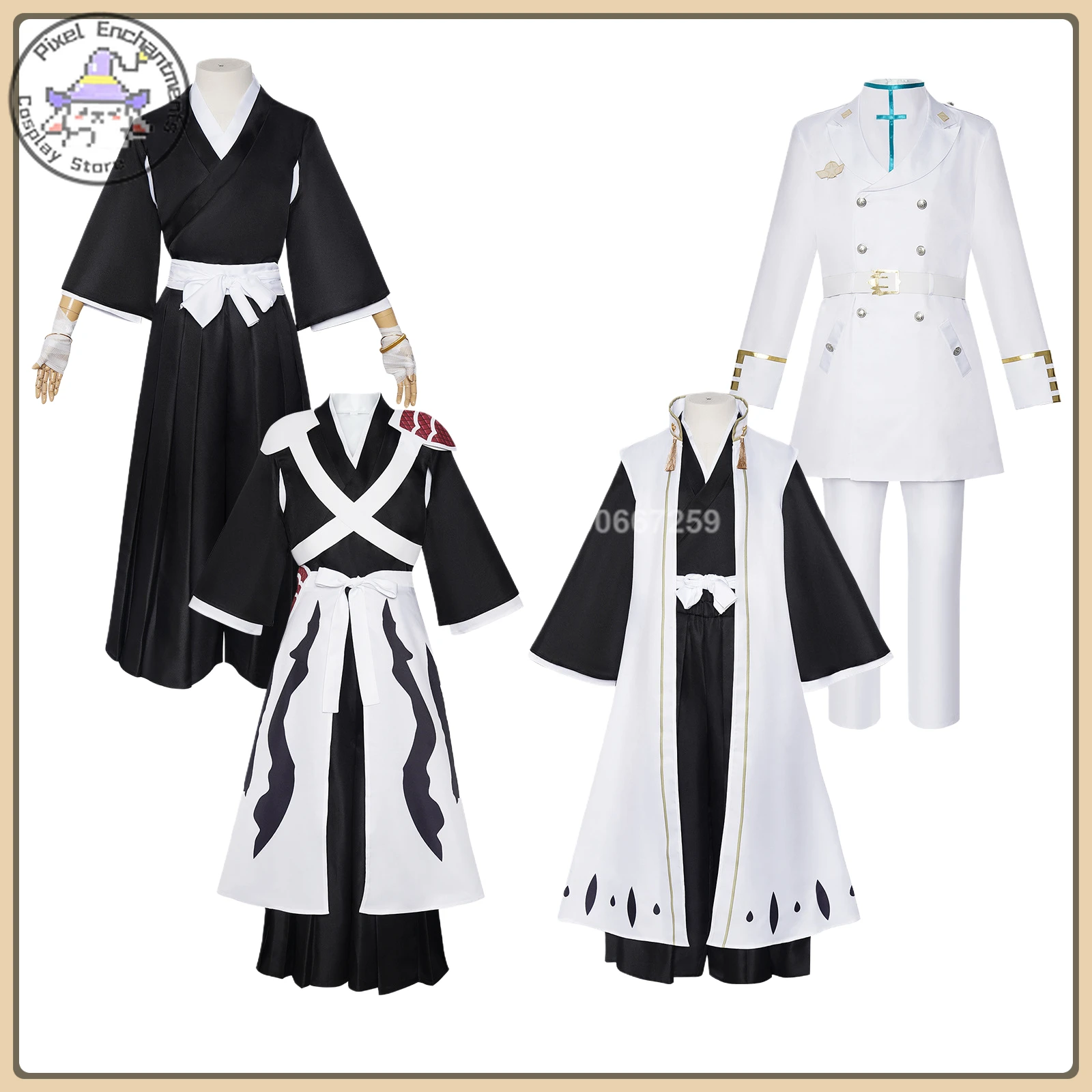 

Ichigo Kurosaki & Uryu Ishida Role Playing Costume Classic Cosplay Set Full Set High Quality Anime Clothes (Male Teen/Adult)