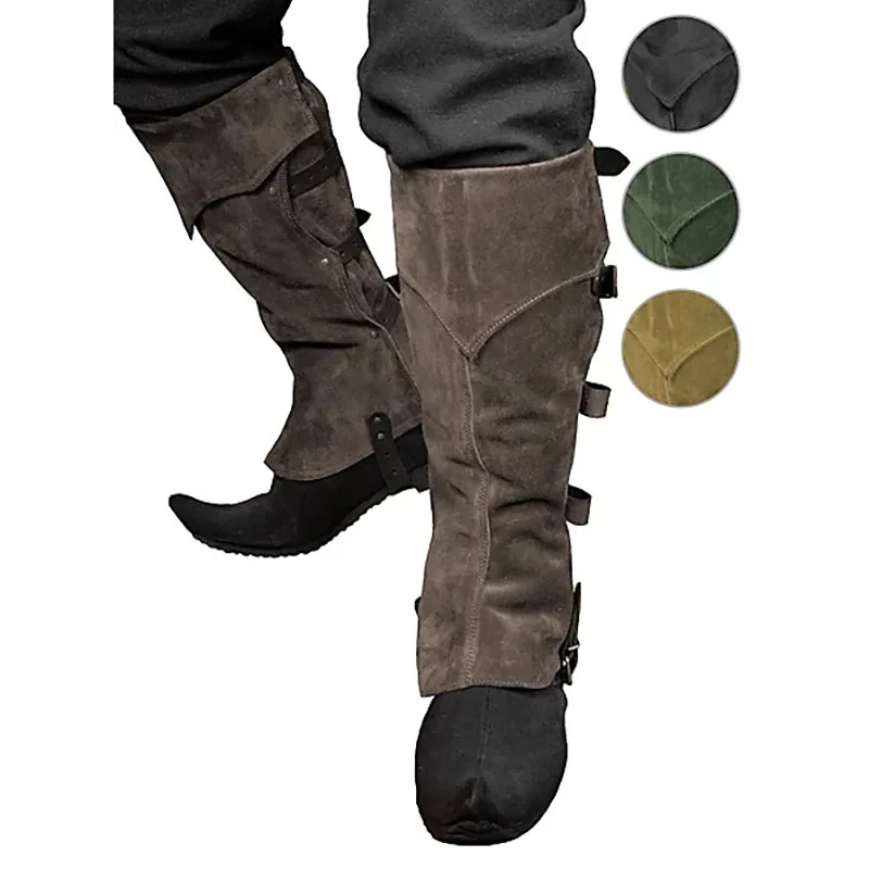 

Viking Retro Shin Guard Medieval Renaissance Cosplay Performance Suit Accessories Props Leather Protective Gear