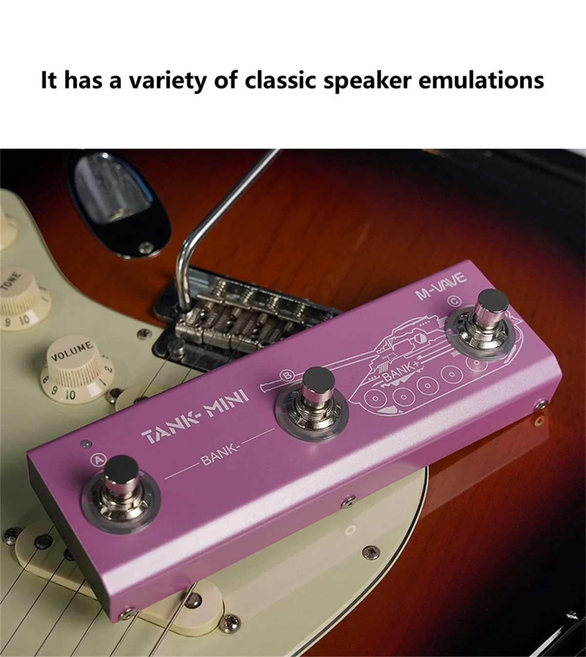 M-VAVE TANK-MINI Kompaktes Multi-Effekt-Pedal – Pro IR/OTG, integrierter Verstärker/Kabel, Mod/Verzögerung/Reverb |   Leistungsstark und tragbar