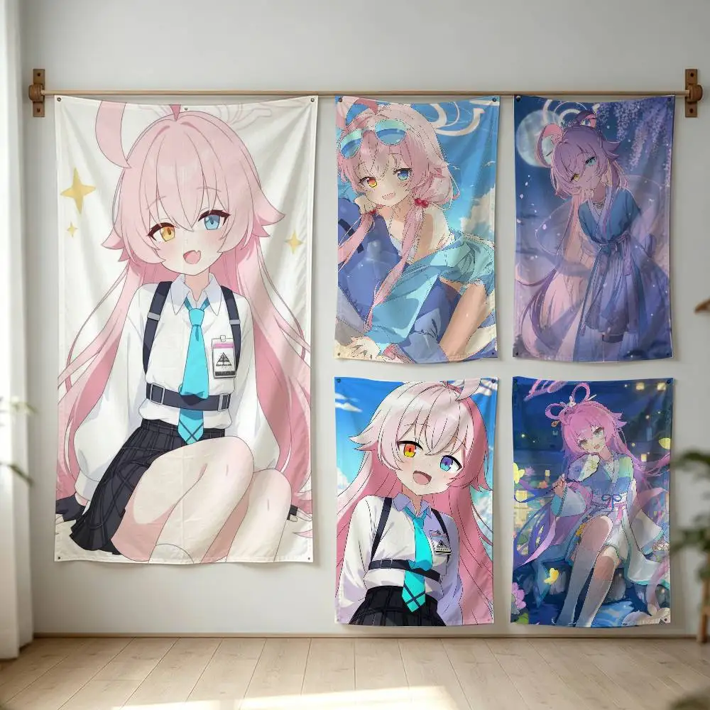 Blue archive Takanashi Hoshino Flag Digital Printing Banner for Garage Wall Out Door Decoration