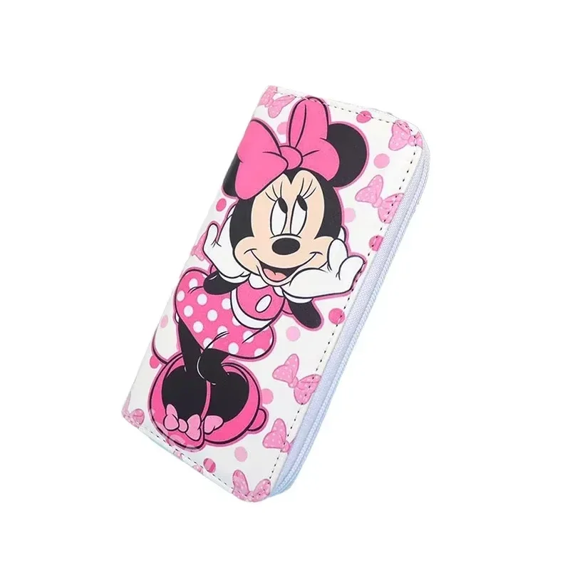 Disney Minnie Mouse Wallet Purse for Women Girl PU Leather Wallet Kawaii Luxury Wallet Designer Coin Purse