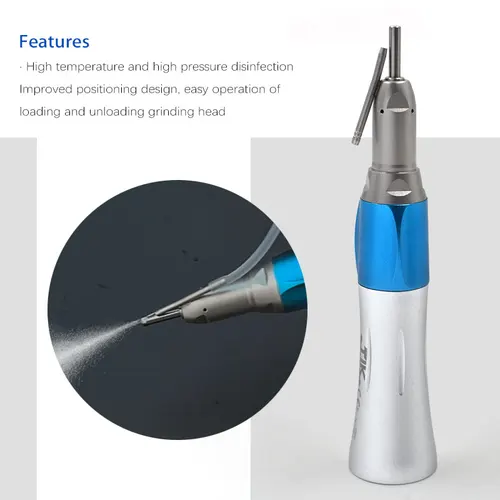 Imagen 2 del producto Pieza de mano de baja velocidad con cono de nariz recta quirúrgica Dental 1:1 con tubo de irrigación externo