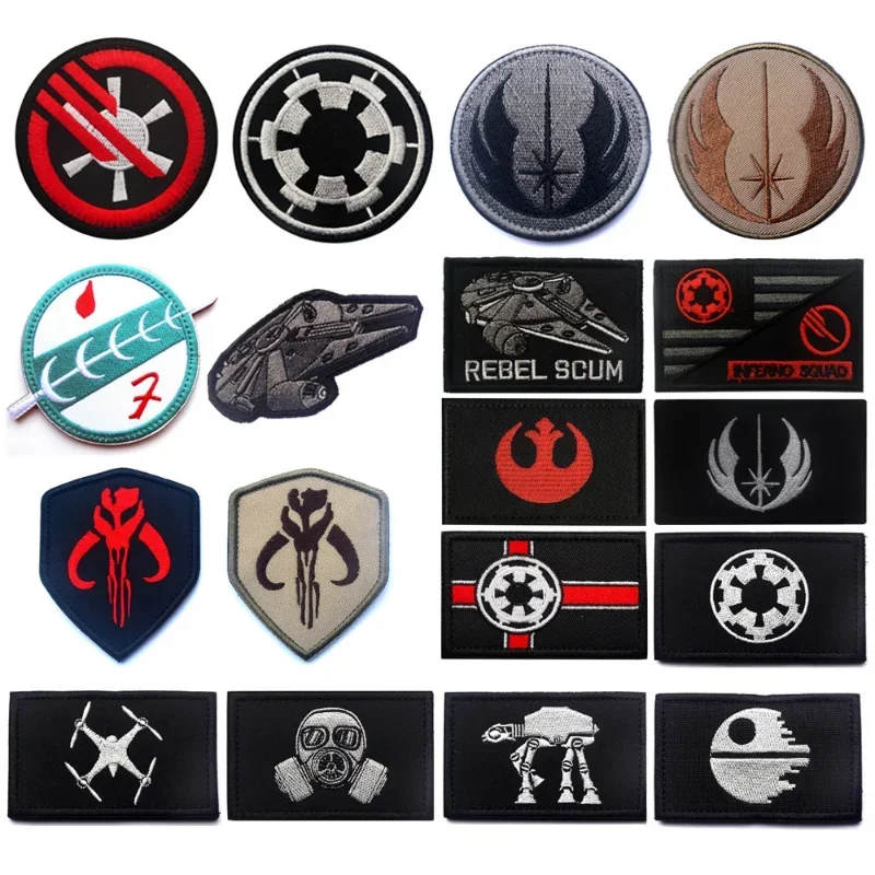 

Disney Star Wars The Mandalorian Embroidery Patches on Clothes Hook and Loop Patch Jedi Bounty Hunter DIY Jackets Accessories