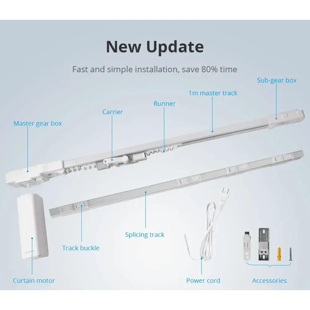 Matter 커튼 트랙 액세서리, 러너 운반 기어박스 플러그, 벽 천장 브래킷 모터