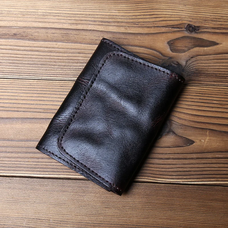 Nzpj Retro Leder Herren Karten paket natürliche Rindsleder Wechsel paket Schlüssel tasche Damen Bankkarte Pack Führerschein paket – Detail 11
