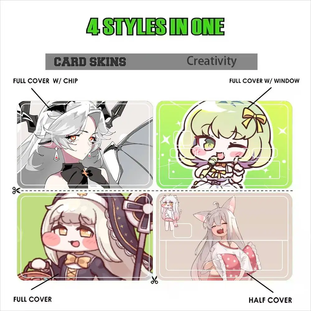 Trickcal Chibi Go G-Game  Sticker Film Tape Skin for Credit Card Debit Card Waterproof Stickers Cartoon