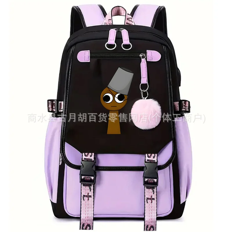 Sprunki Backpack Children\'s Cartoon Anime Backpack Plush Wenda Shoulder Bag Halloween Backpack Oren Christmas Gift Vineria