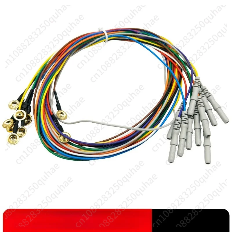 Gold-Plated Disc EEG Cable, 1.5m DIN Connector Brain Electrode Wire for Education & Lab Research