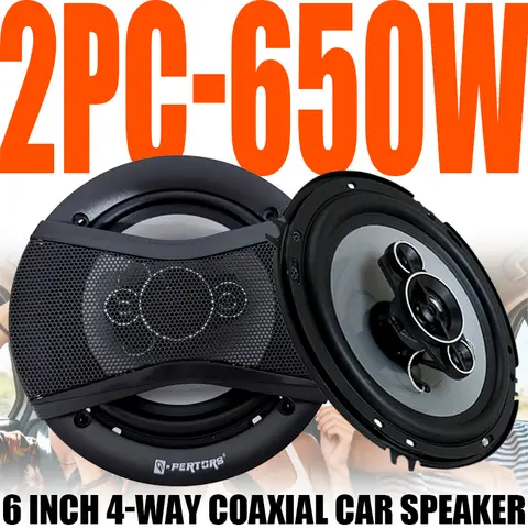 2 pièces 6 pouces HiFi Coaxial caisson de basses 1300W (2*650W) voiture automobile Audio musique stéréo 12V gamme complète fréquence voiture haut-parleur Woofer