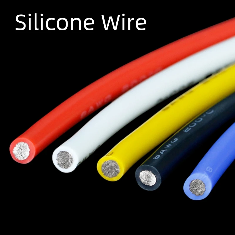 1M/5M Soft Silicone Wire 30 28 26 24 22 20 18 16 15 14 13 12AWG Ultra Flexible Heat-resistant Copper Cord