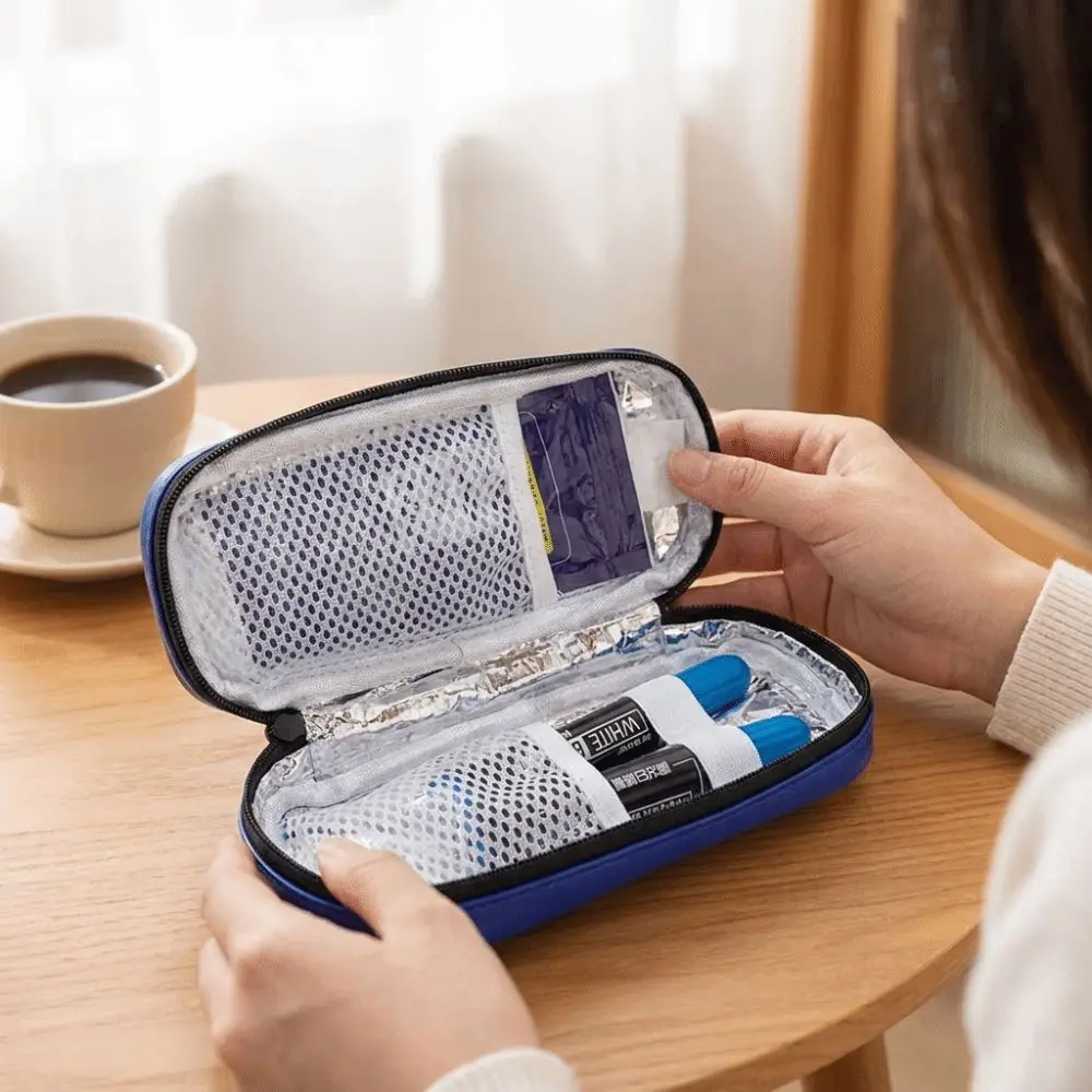 

Waterproof Insulin Cooling Bag Thermal Insulated PU Material Insulated Insulin Cooler Portable Wear-resistant