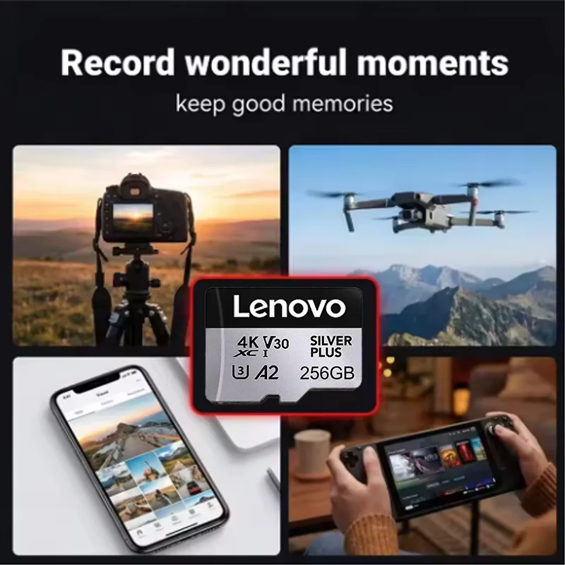 

Lenovo High-Speed SD Memory Card 64GB/128GB/256GB/512GB/1TB Class10 4K Ultra HD Video SD Flash Memory TF Card for Phone PC Speak