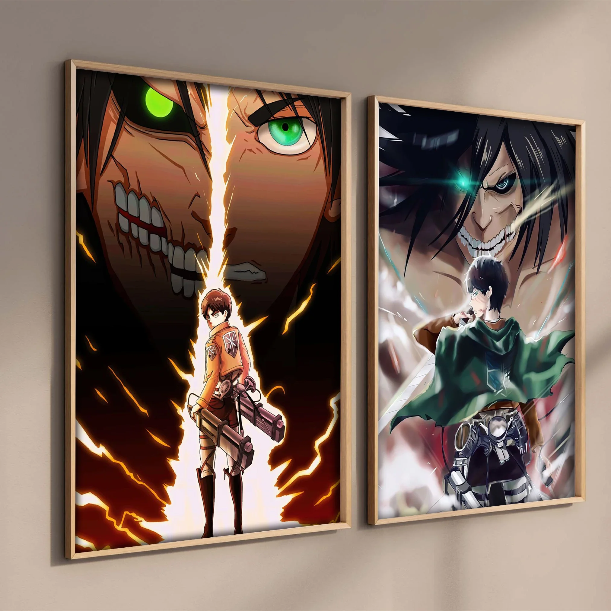 Póster de Anime Pop japonés Attack on Titan, estético para arte de pared, figura de Manga, decoración de habitación Kawaii para niños, regalo, pintura en lienzo de Levi Eren