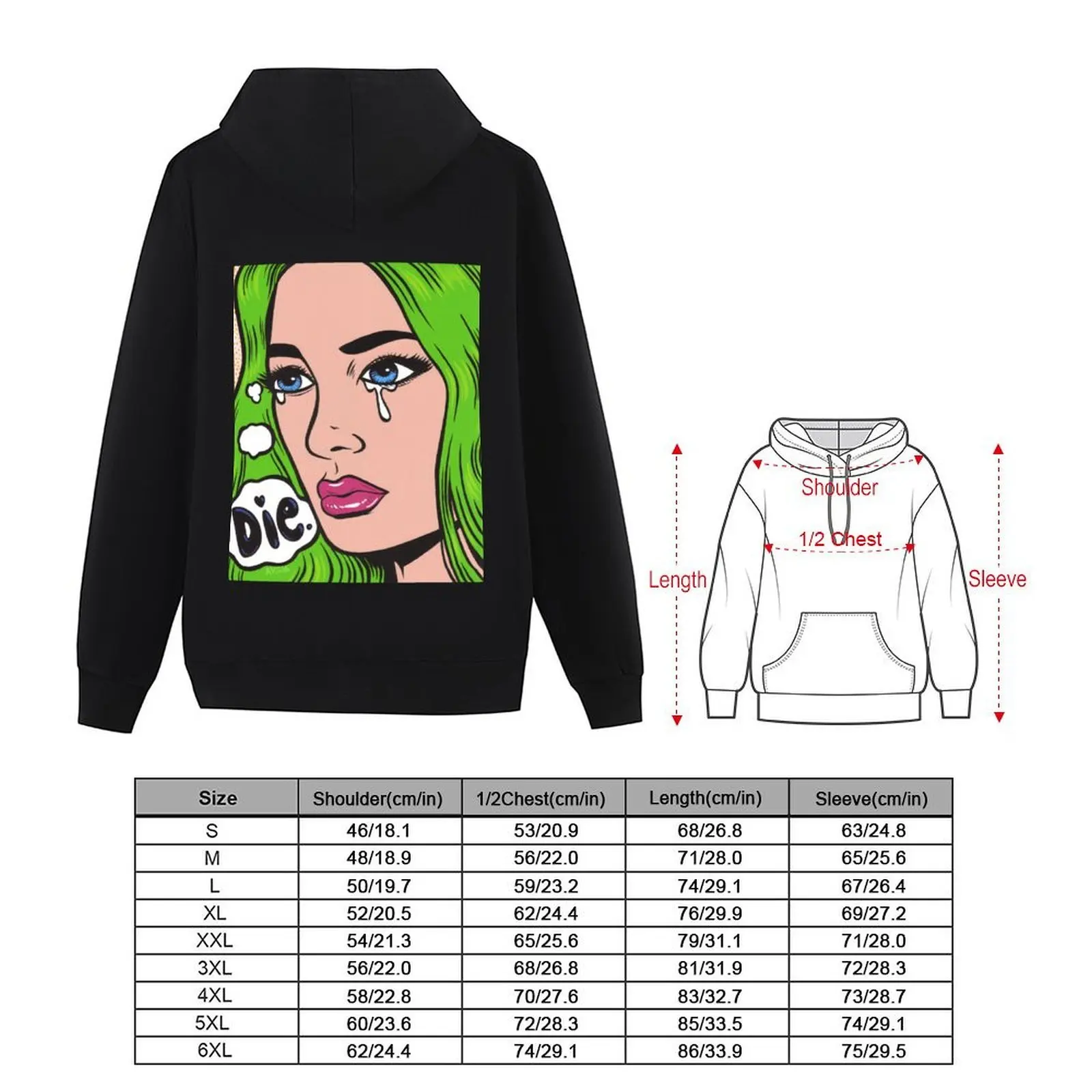 يموت البكاء الهزلي فتاة هوديي الملابس الكورية نمط ملابس رجالية مصمم ملابس رجالي الخريف منتجات جديدة أنيمي هوديي