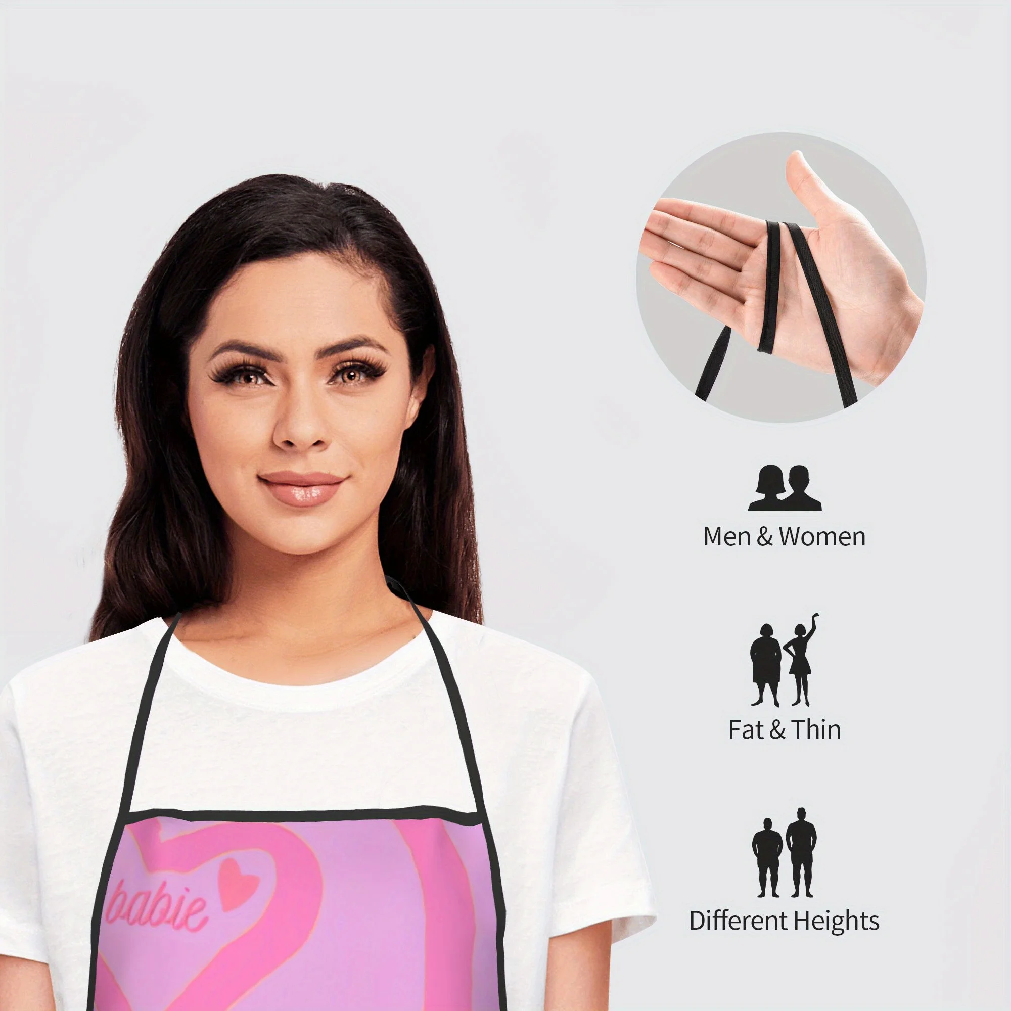 Sweet Pink Heart Kpop Idol Babie Word Portrait Art Printed Oilproof Apron Men Women Cooking Barbecue Baker Kpop Surprise Gift
