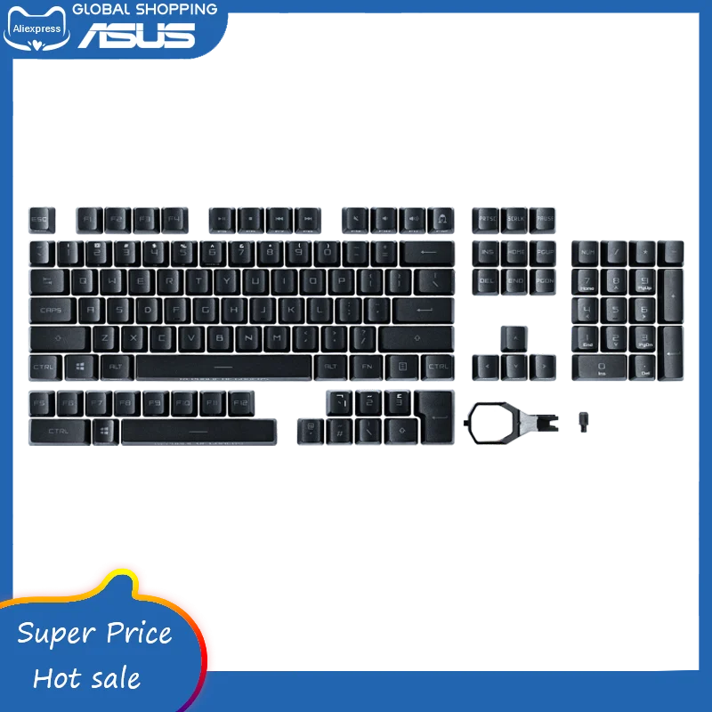 Оптические механические переключатели Asus ROG Strix Scope RX / Claymore RX, высокопрочные клавиши PBT Doubleshot, Набор колпачков для игровой клавиатуры