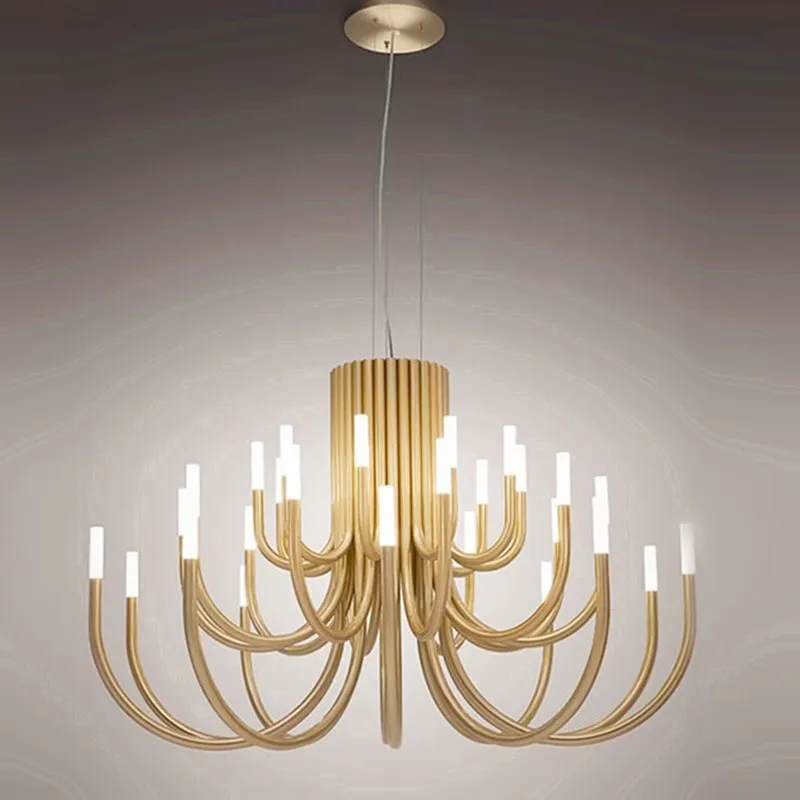 

Люстра в американском стиле для гостиной, креативные светодиодные дизайнерские лампы, скандинавский ресторан, спальня, вилла, дуплексное здание, подвесной светильник