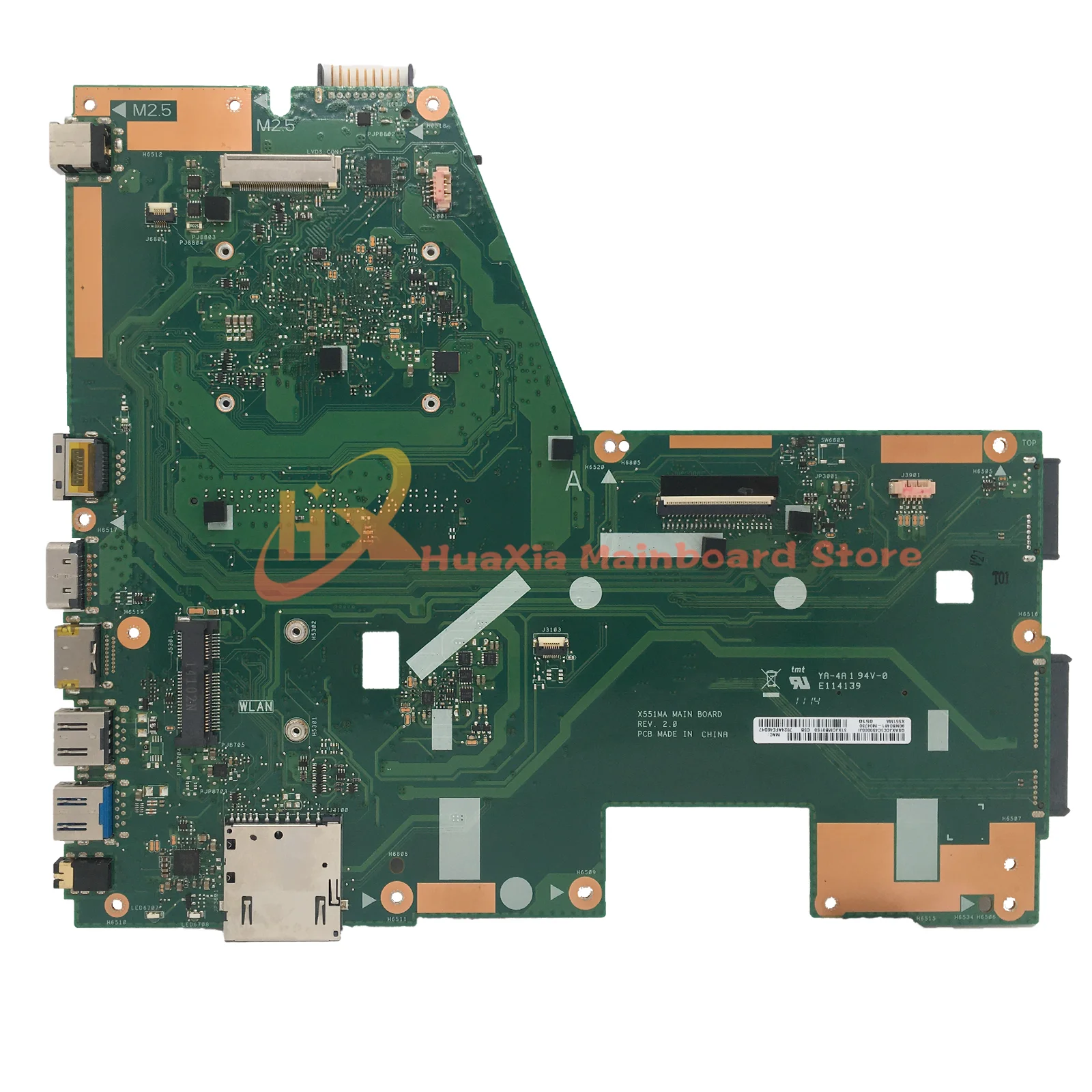 X551M Mainboard For ASUS X551MA F551MA D550M Laptop Motherboard N2815/N2830/N2840 N2920/N2930/N2940 N3520/N3530/N3540 DDR3L