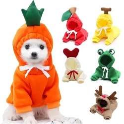 Sevimli Meyve Köpek Giysileri Ren Geyiği Küçük Köpekler Hoodies Sıcak Evcil Hayvan Giyim Yavru Kedi Kostüm Ceket Chihuahua Fare Peynir Ceket Takım Elbise