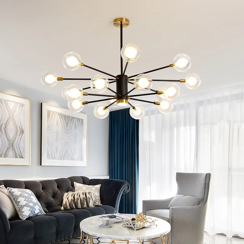 Modern Italian Glass Pendant Light, Minimalist LED Hanging Lamp for Kitchen Island Dining Room, Acrylic Ceiling Chandelier